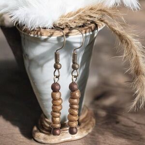 5 For $25💫Tribal Brown Beaded Dangles